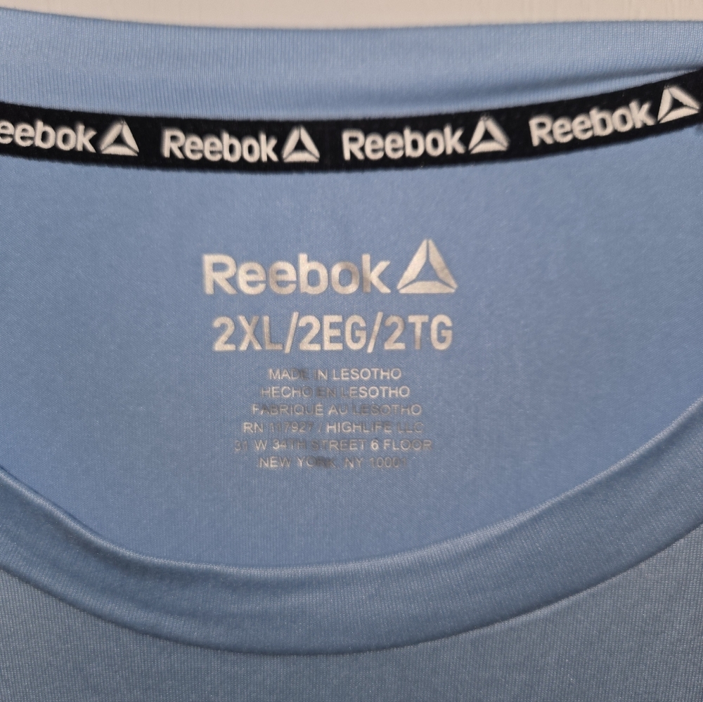 Reebok Men's Light Blue Short Sleeve Tee 2XL - Picture 2 of 6